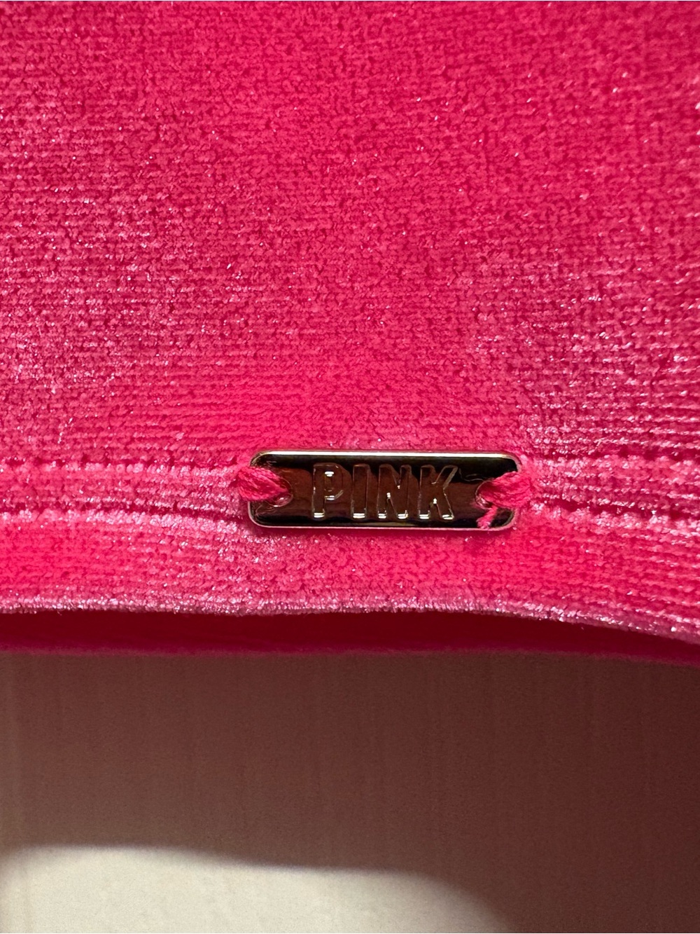 NWT PINK Active Bright Pink Velvet Crop Tank/Sports Bra - Picture 5 of 5